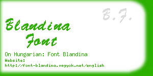 blandina font business card